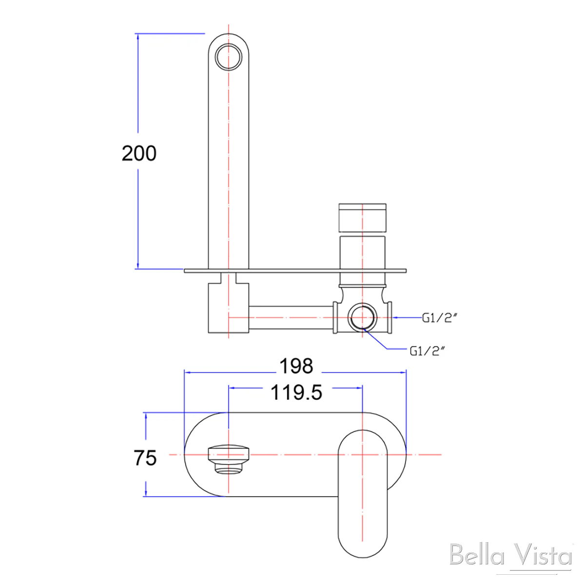 Bella Vista Ai Supra Mixer And Spout Combo Black - Image 3