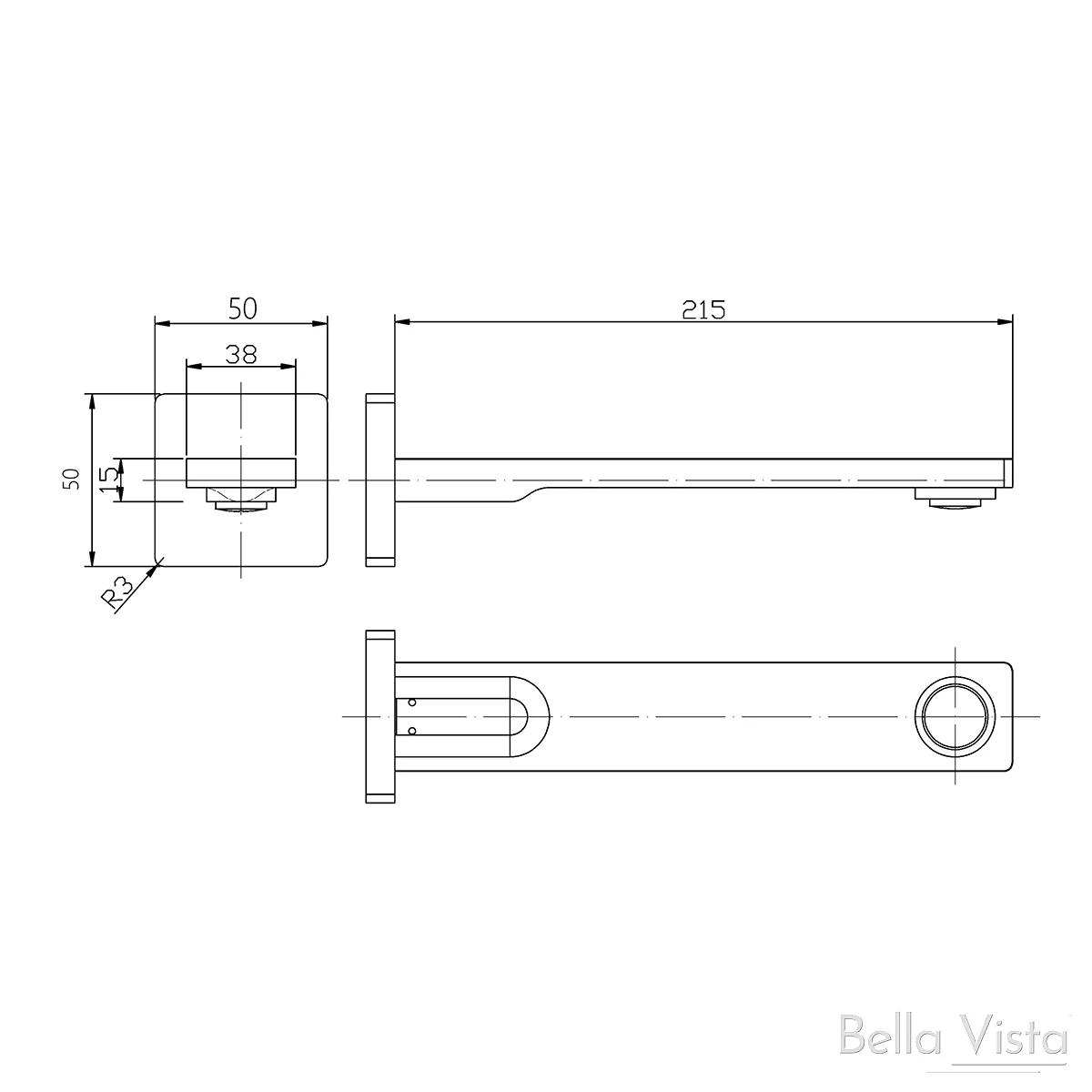 Bella Vista Cresta Bath Spout Black - Image 3