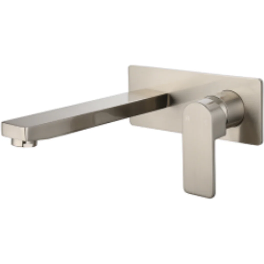 Bella Vista Ikon Flores Wall Basin Mixer Brushed Nickel - Image 2