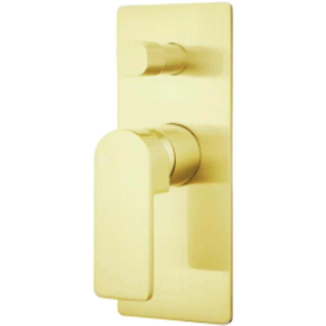 Bella Vista Ikon Flores Wall Mixer With Diverter Brushed Gold - Image 2