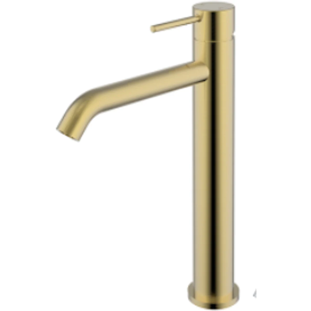 Bella Vista Ikon Hali Highrise Basin Mixer Brushed Gold - Image 2