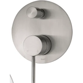 Bella Vista Ikon Hali Wall Mixer With Diverter Brushed Nickel