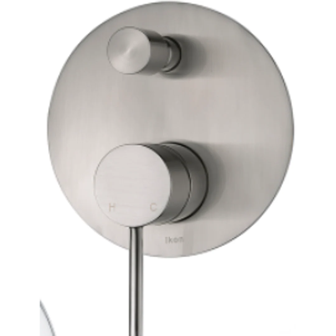 Bella Vista Ikon Hali Wall Mixer With Diverter Brushed Nickel - Image 2