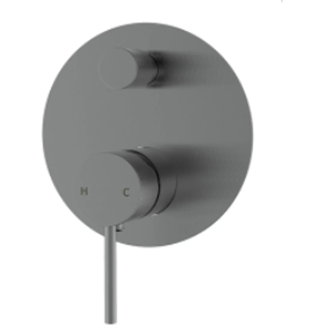 Bella Vista Ikon Hali Wall Mixer With Diverter Gun Metal - Image 2