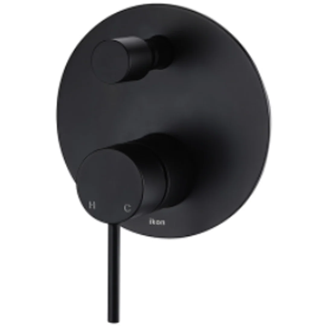 Bella Vista Ikon Hali Wall Mixer With Diverter Matt Black - Image 2