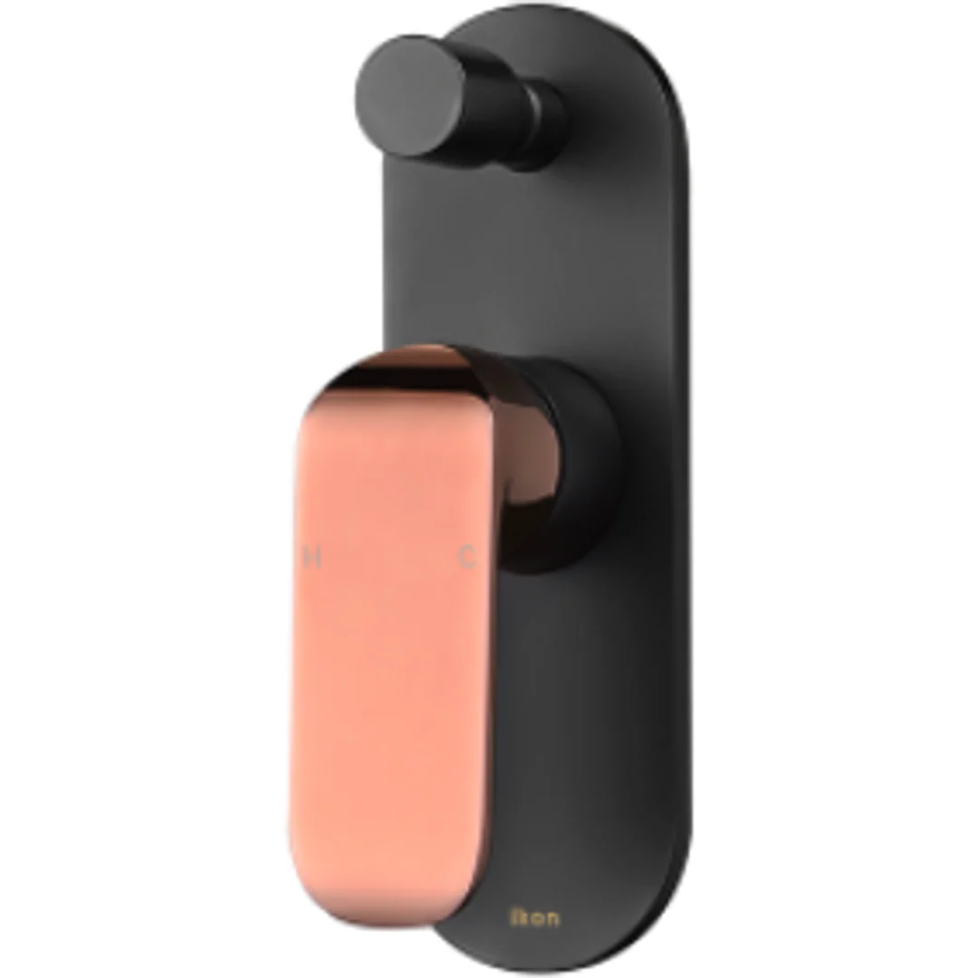 Bella Vista Kara Wall Mixer/Divt Matte Black And Rose Gold - Image 2