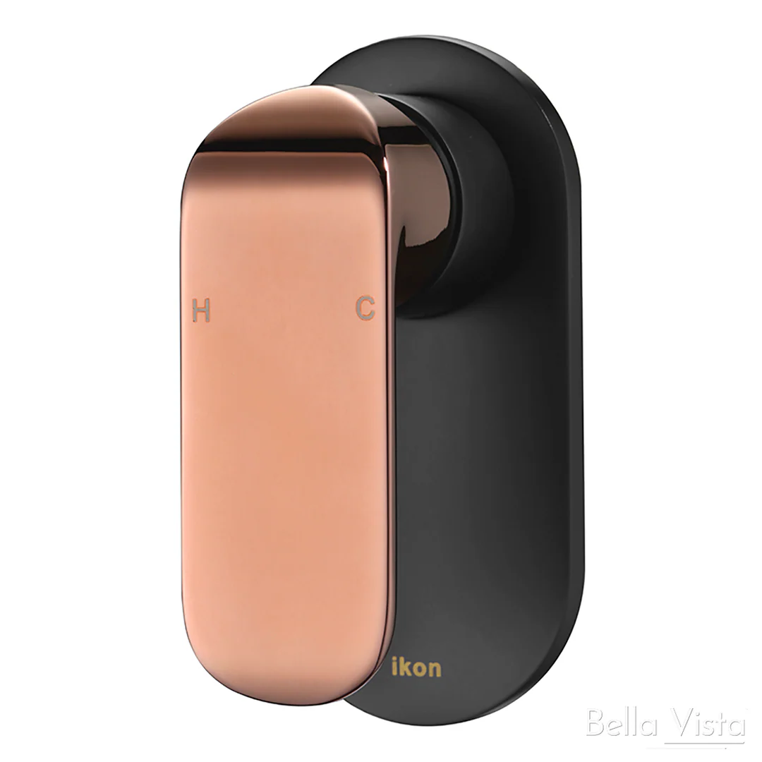 BELLA VISTA KARA WALL MIXER MATTE BLACK AND ROSE GOLD