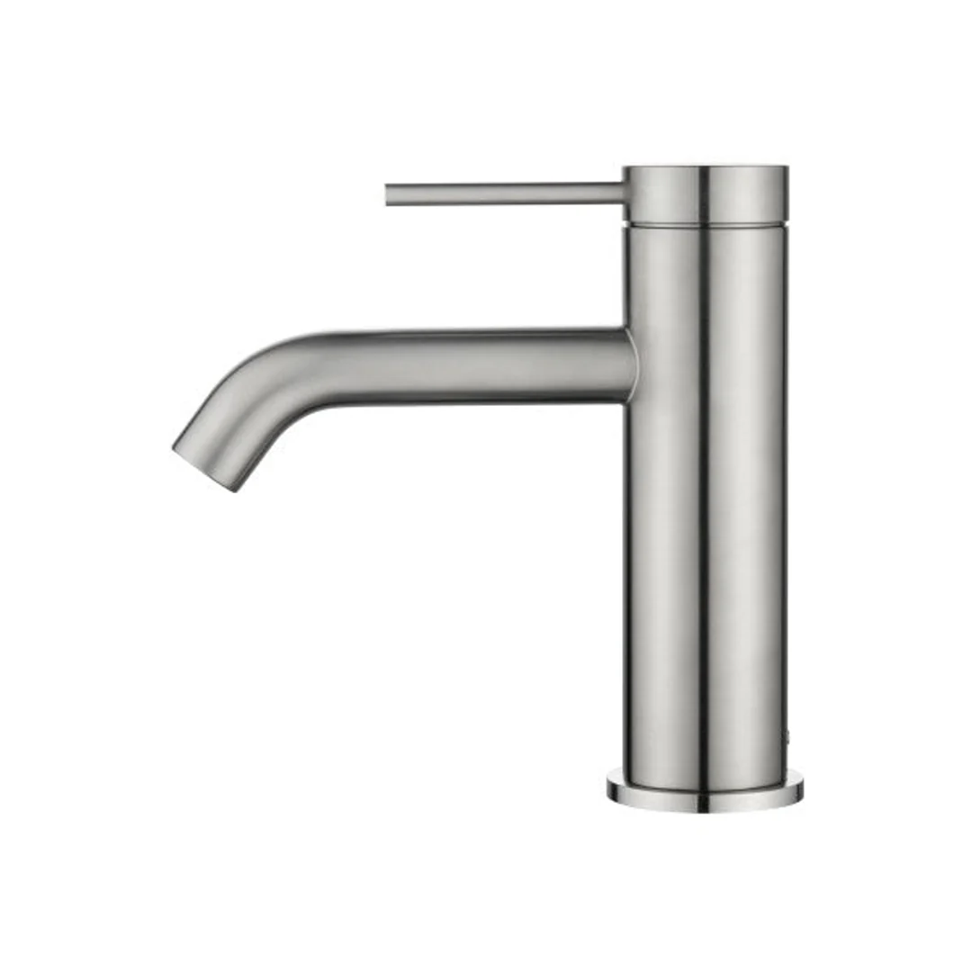 Bella Vista Mica Basin Mixer Curved Spout Brushed Nickel - Image 3