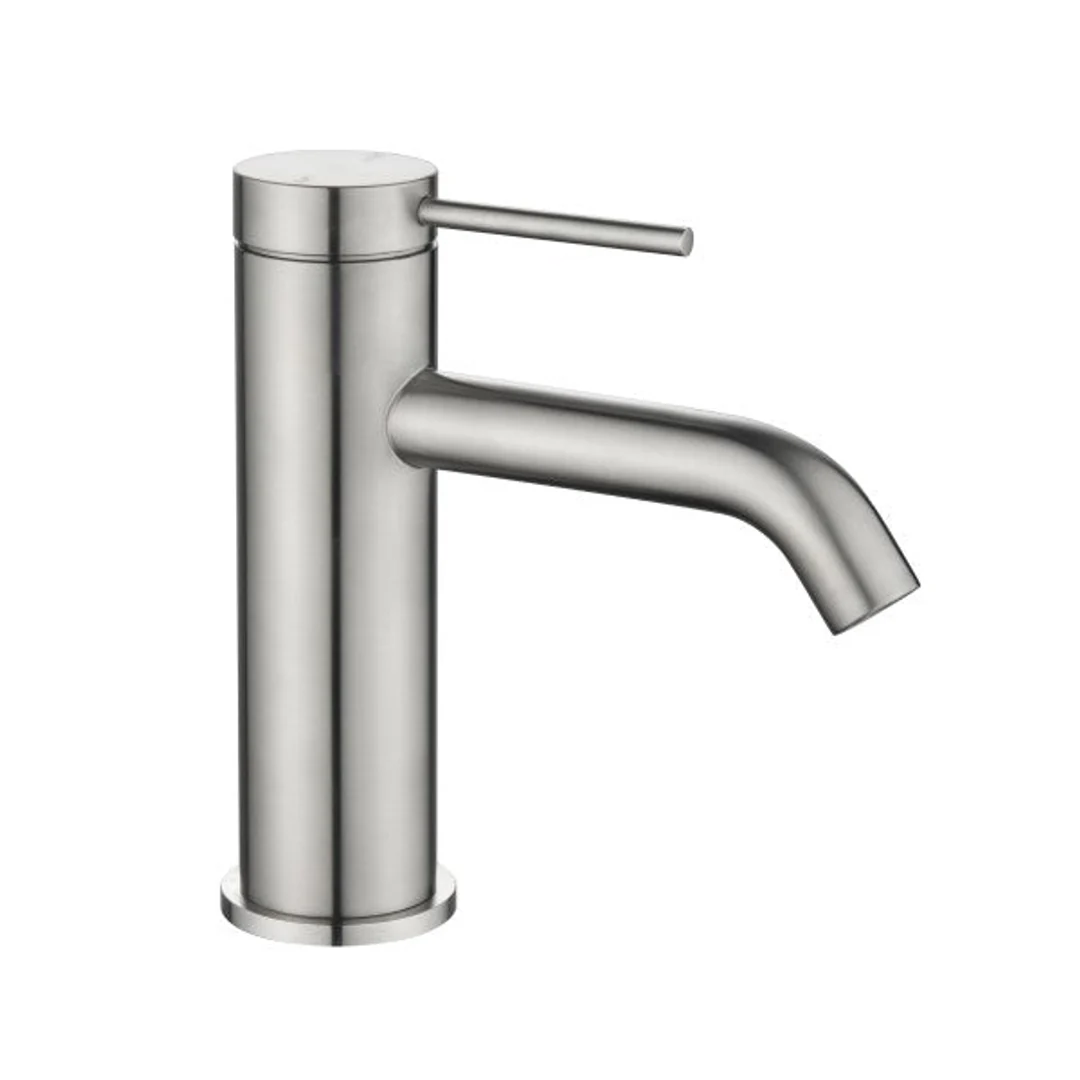 Bella Vista Mica Basin Mixer Curved Spout Brushed Nickel - Image 4