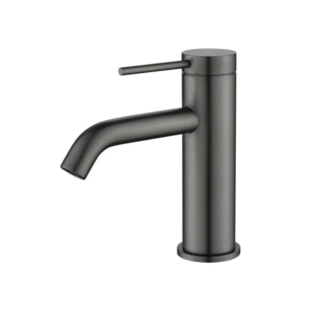Bella Vista Mica Basin Mixer Curved Spout Gun Metal