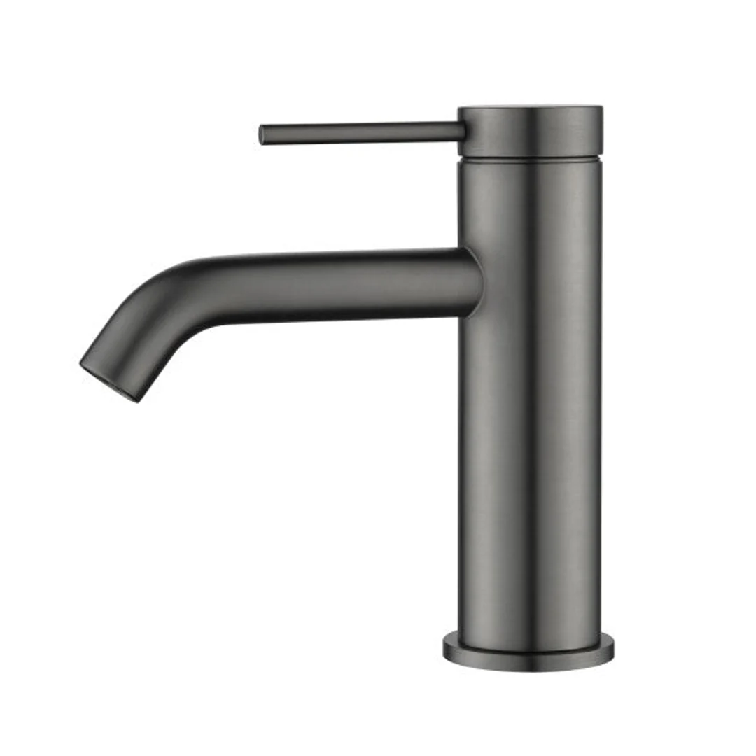 Bella Vista Mica Basin Mixer Curved Spout Gun Metal - Image 3