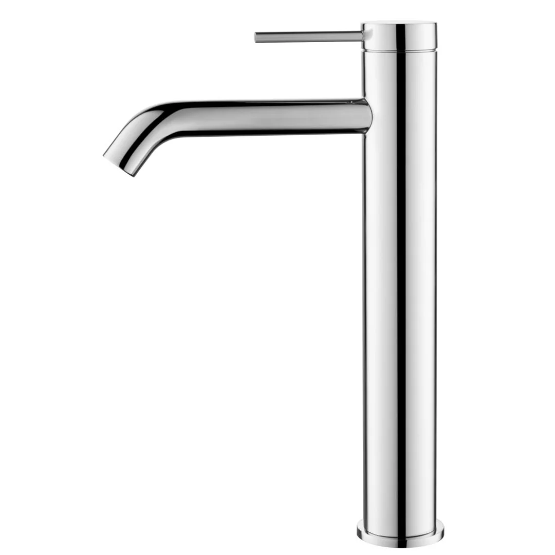 Bella Vista Mica Tall Basin Mixer Curved Spout Chrome - Image 2