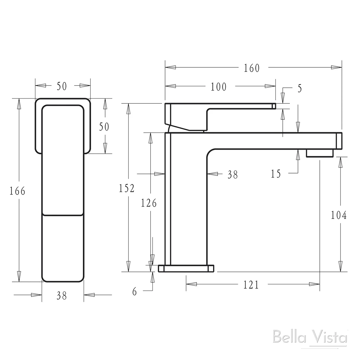 Bella Vista Milos Basin Mixer Brushed Nickel - Image 3