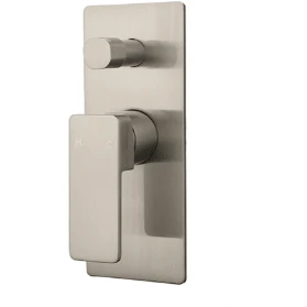 Bella Vista Milos Shower Flick Mixer With Diverter Brushed Nickel