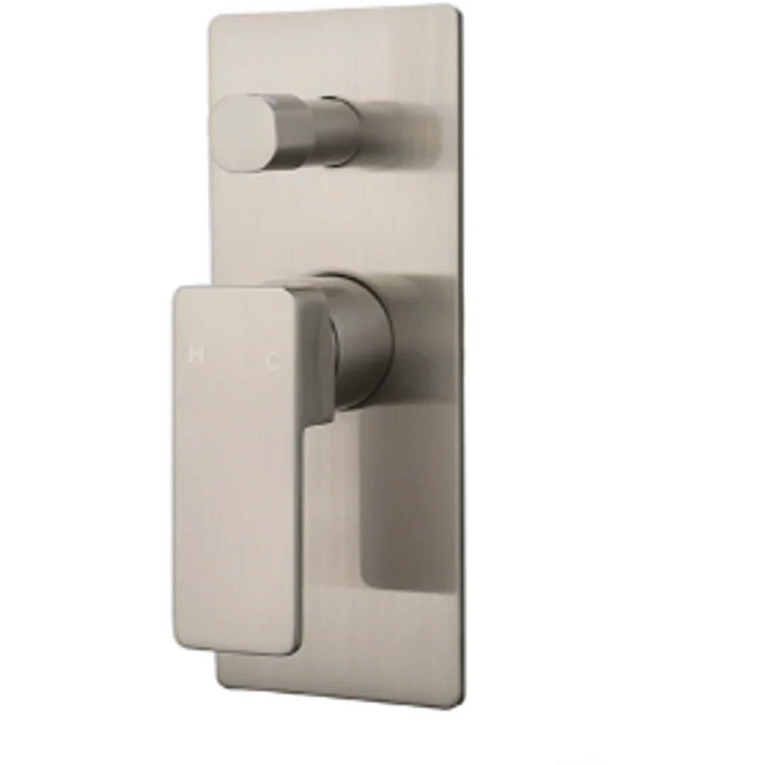 Bella Vista Milos Shower Flick Mixer With Diverter Brushed Nickel - Image 2