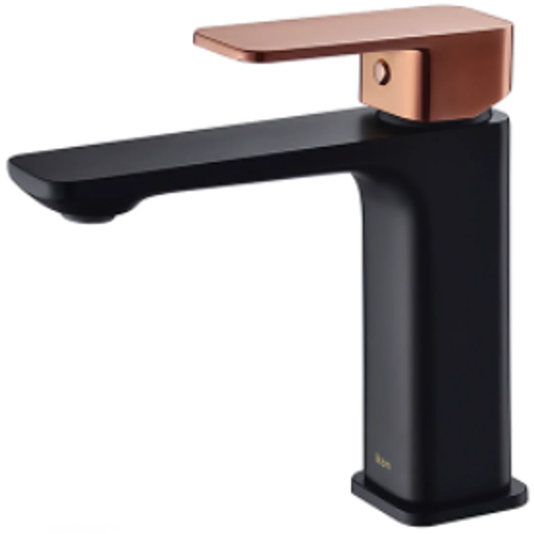 Bella Vista Seto Basin Mixer Matte Black And Rose Gold - Image 2