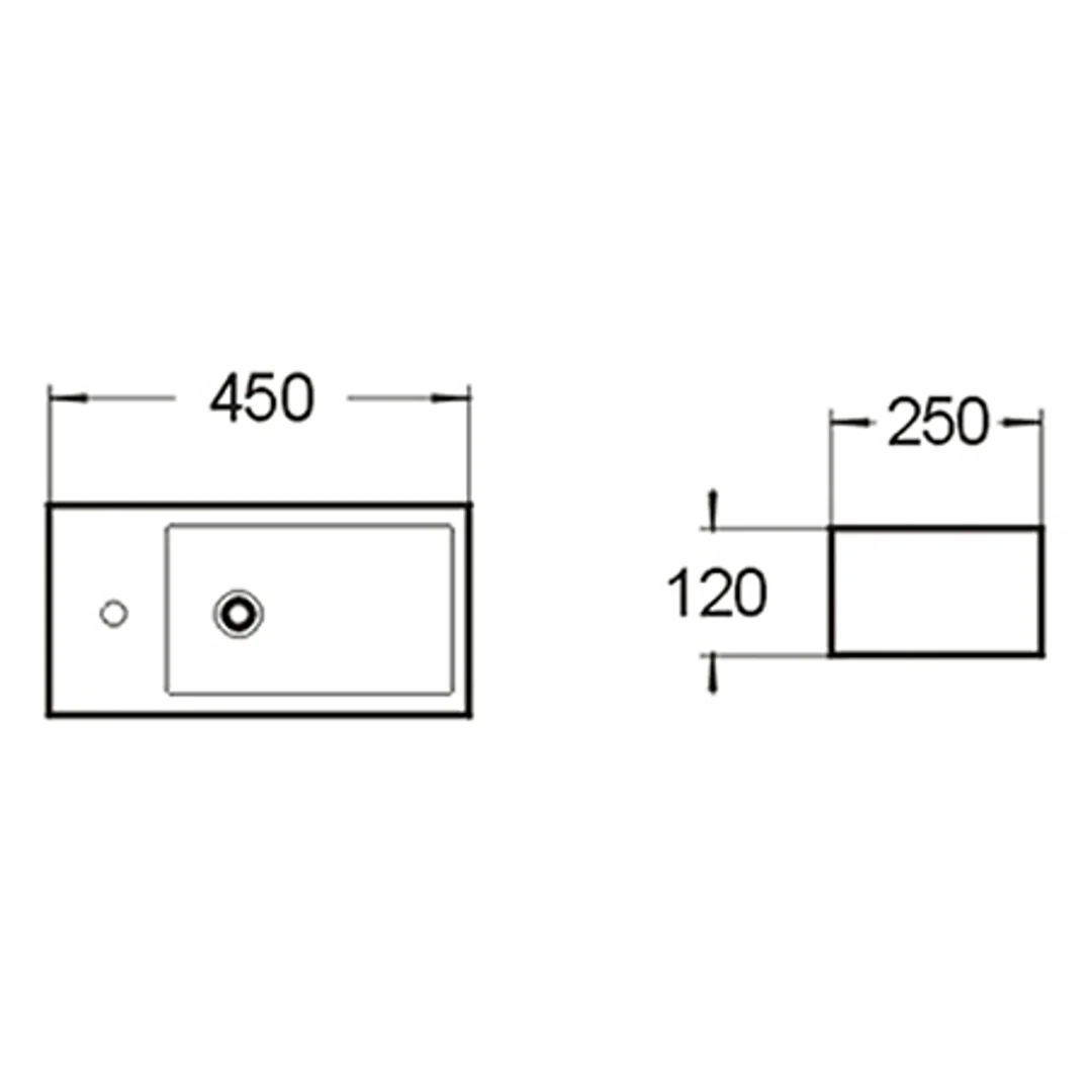 Best Bm Ba200 Wall Hung Basin - Must Specify Lh Or Rh Finxing - Image 3