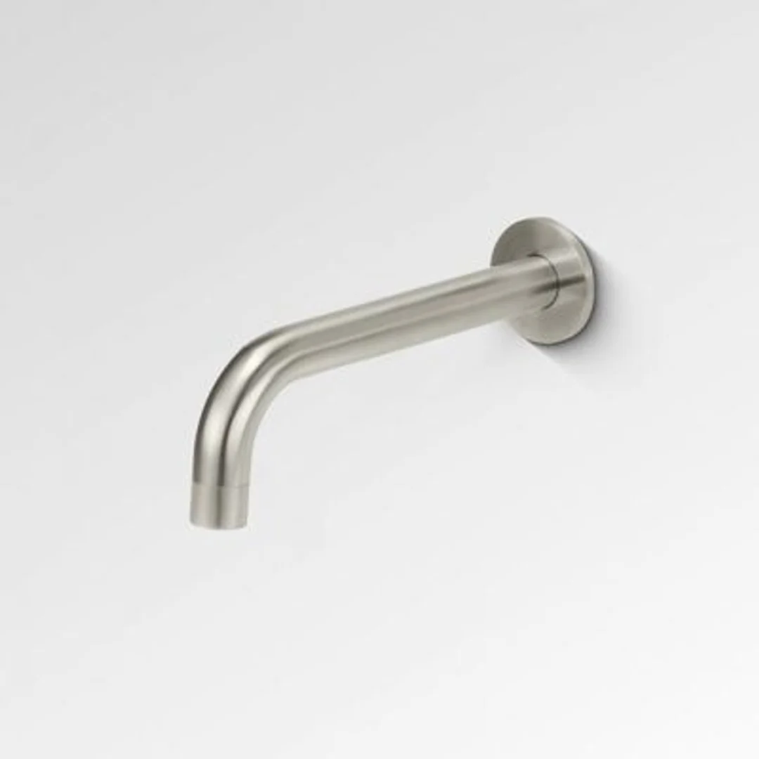 Bestlink Nirvana Curved Wall Bath Spout 200mm Reach Brushed Nickel - Image 2