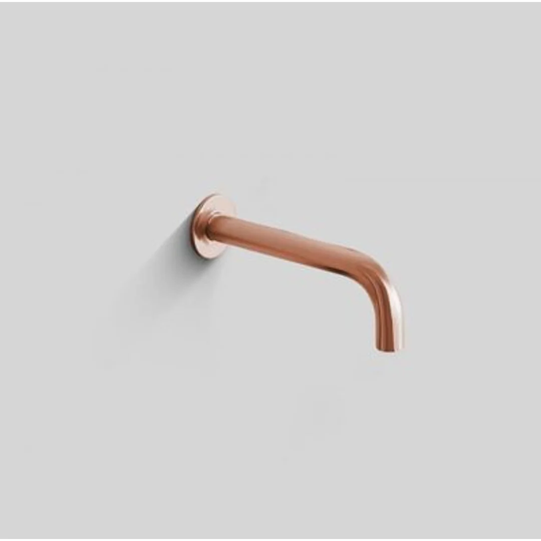 Bestlink Nirvana Curved Wall Bath Spout 200mm Reach Light Rose Gold - Image 2