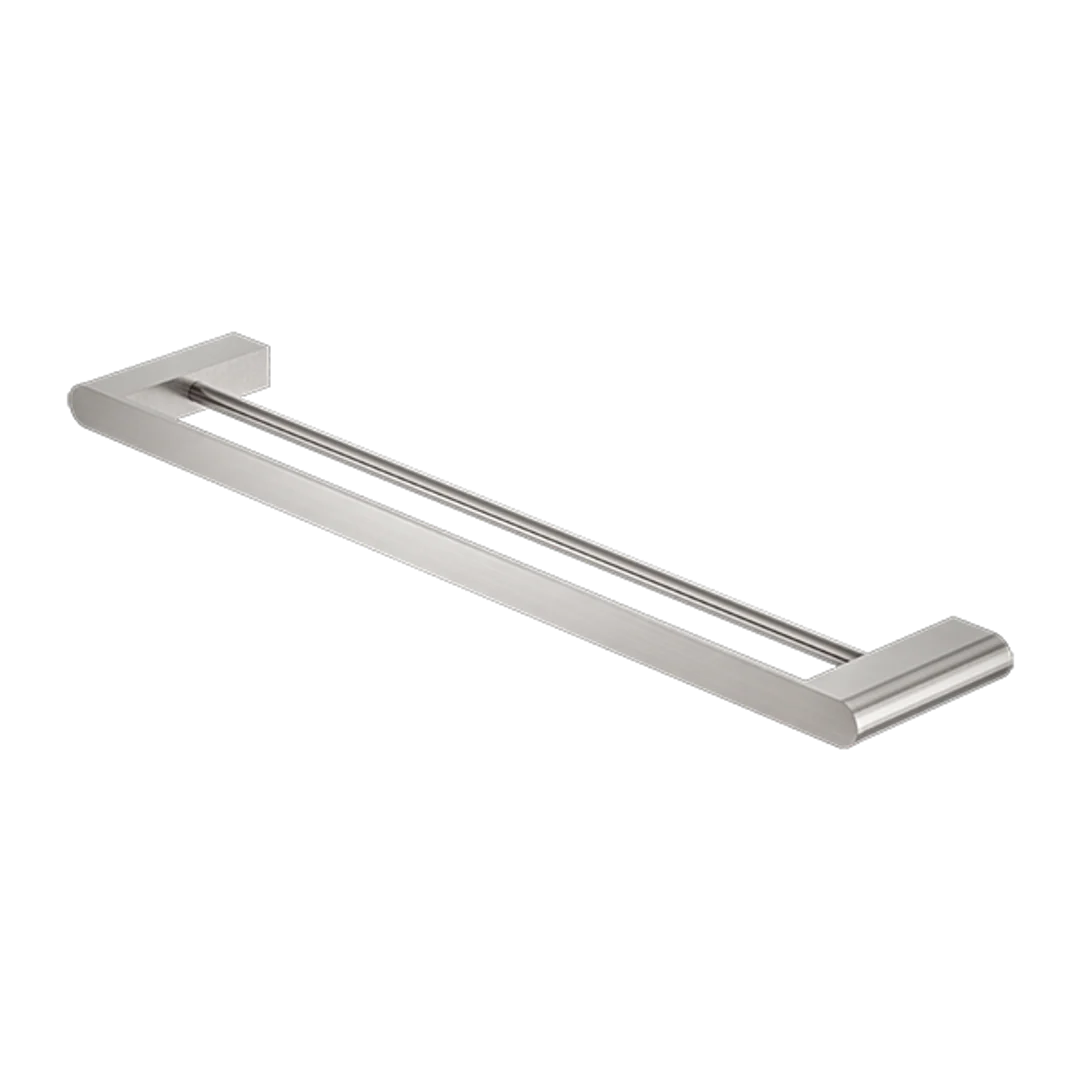 Nero Bianca Double Towel Rail 600Mm Brushed Nickel
