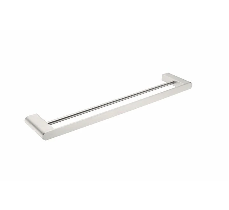 Nero Bianca Double Towel Rail 600Mm Brushed Nickel - Image 6