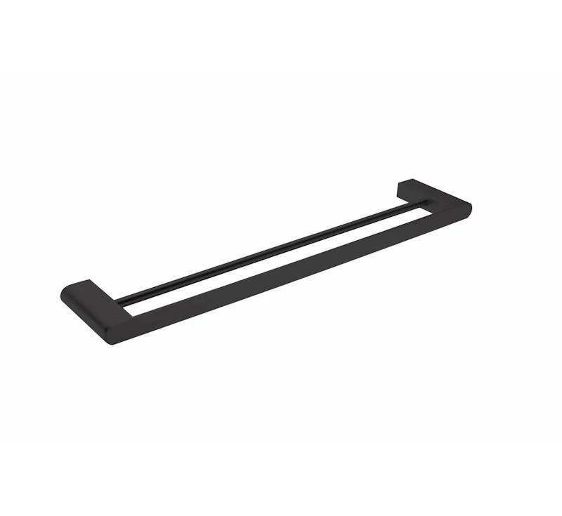 Nero Bianca Double Towel Rail 600Mm Matt Black - Image 6