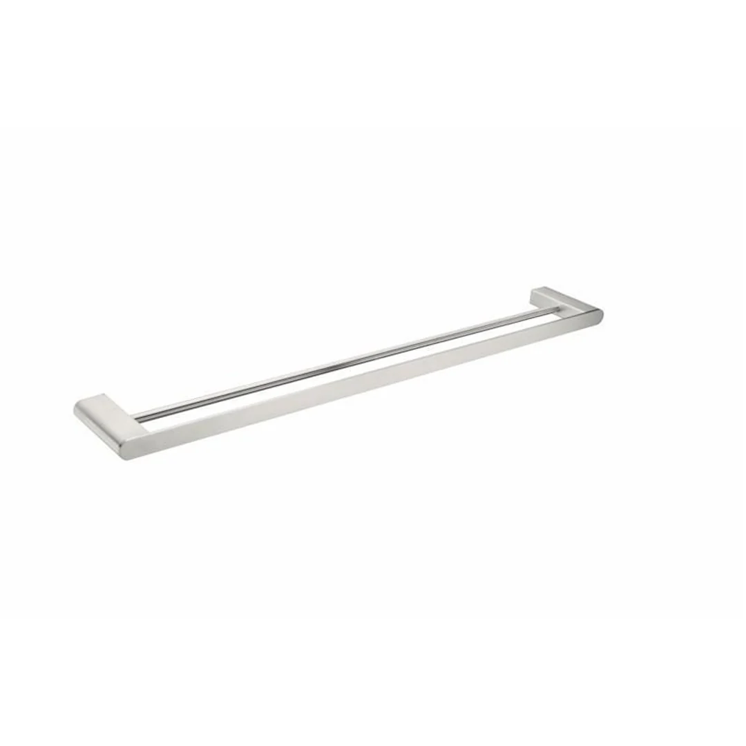 Nero Bianca Double Towel Rail 800Mm Brushed Nickel - Image 2
