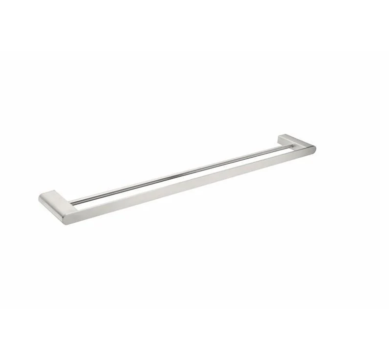 Nero Bianca Double Towel Rail 800Mm Brushed Nickel - Image 6