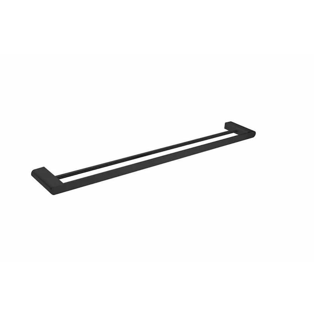 Nero Bianca Double Towel Rail 800Mm Matt Black - Image 2