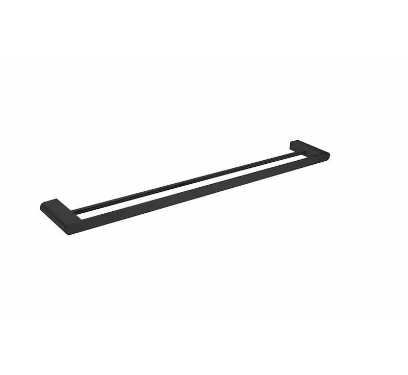 Nero Bianca Double Towel Rail 800Mm Matt Black - Image 3