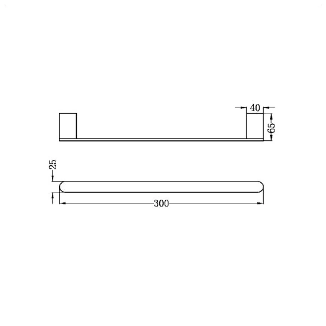 Nero Bianca Hand Towel Rail Chrome - Image 3