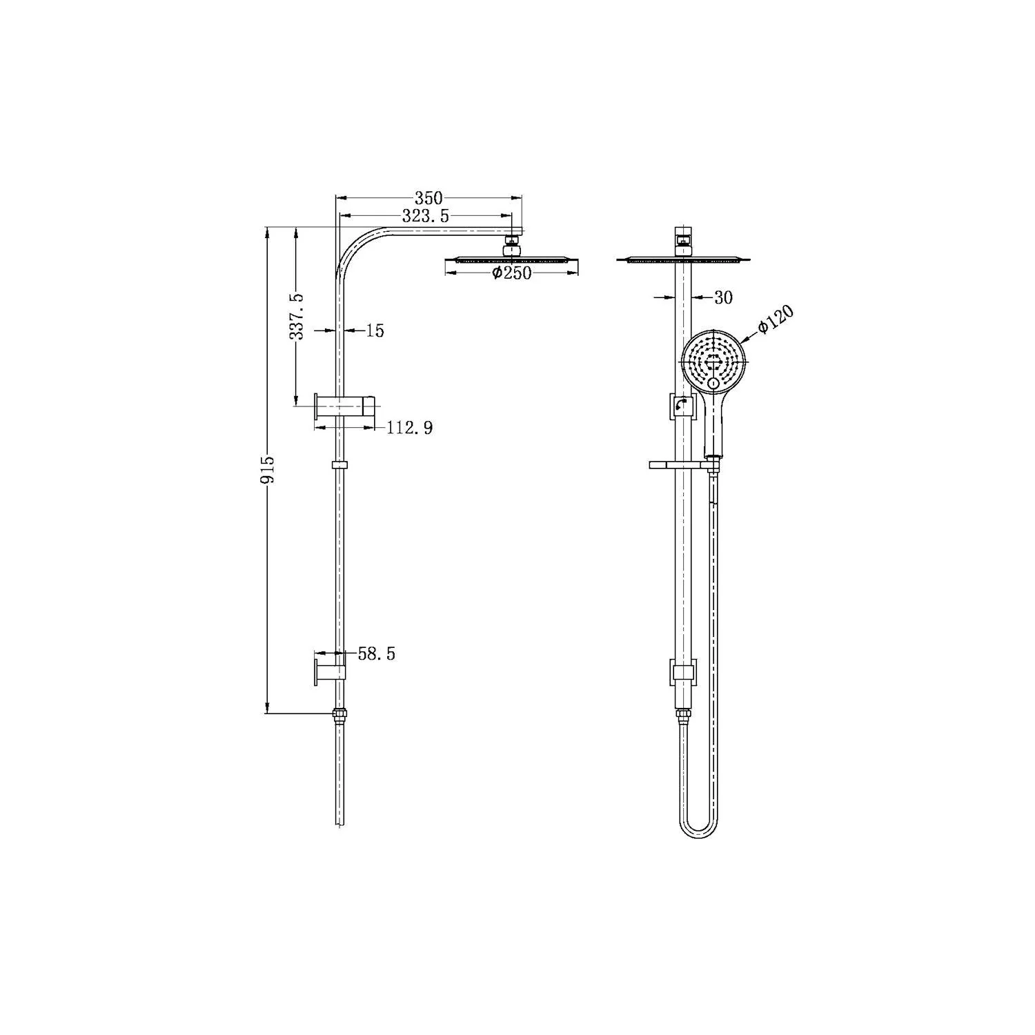 Nero Bianca New Shower Set Chrome - Image 9