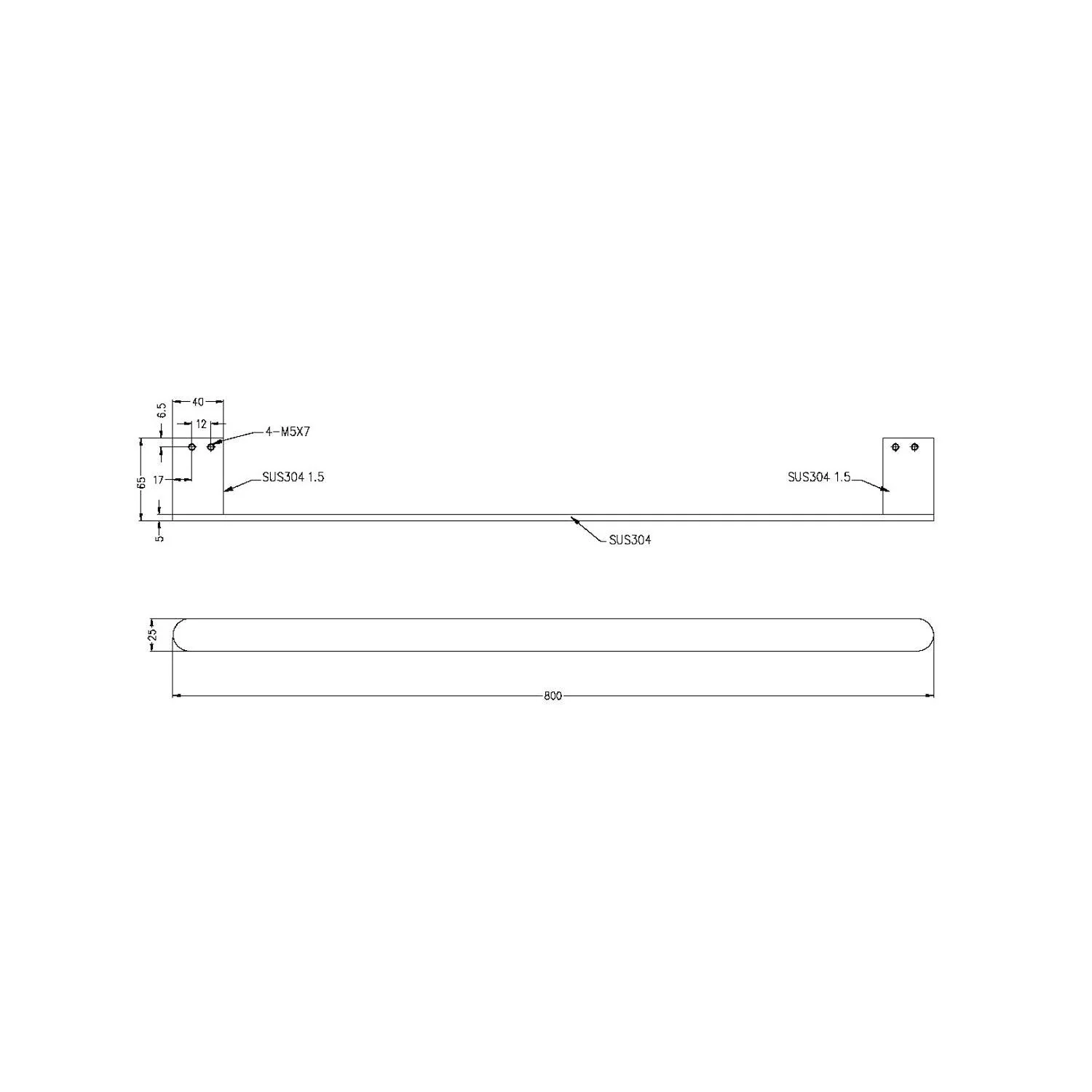 Nero Bianca Single Towel Rail 800Mm Matt Black - Image 5