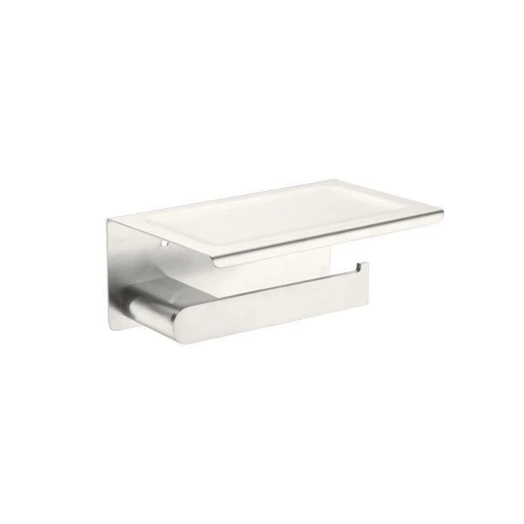 Nero Bianca Toilet Roll Holder With Phone Shelf Brushed Nickel - Image 5