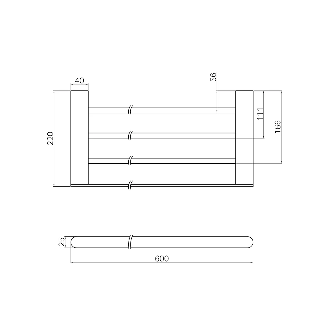 Nero Bianca Towel Rack Chrome - Image 3