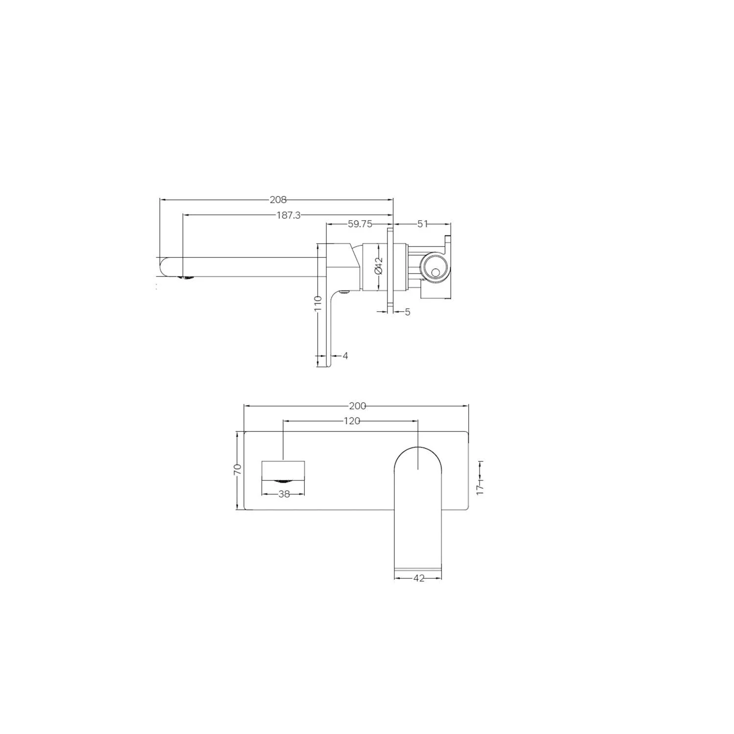 Nero Bianca Wall Basin Mixer Chrome - Image 5