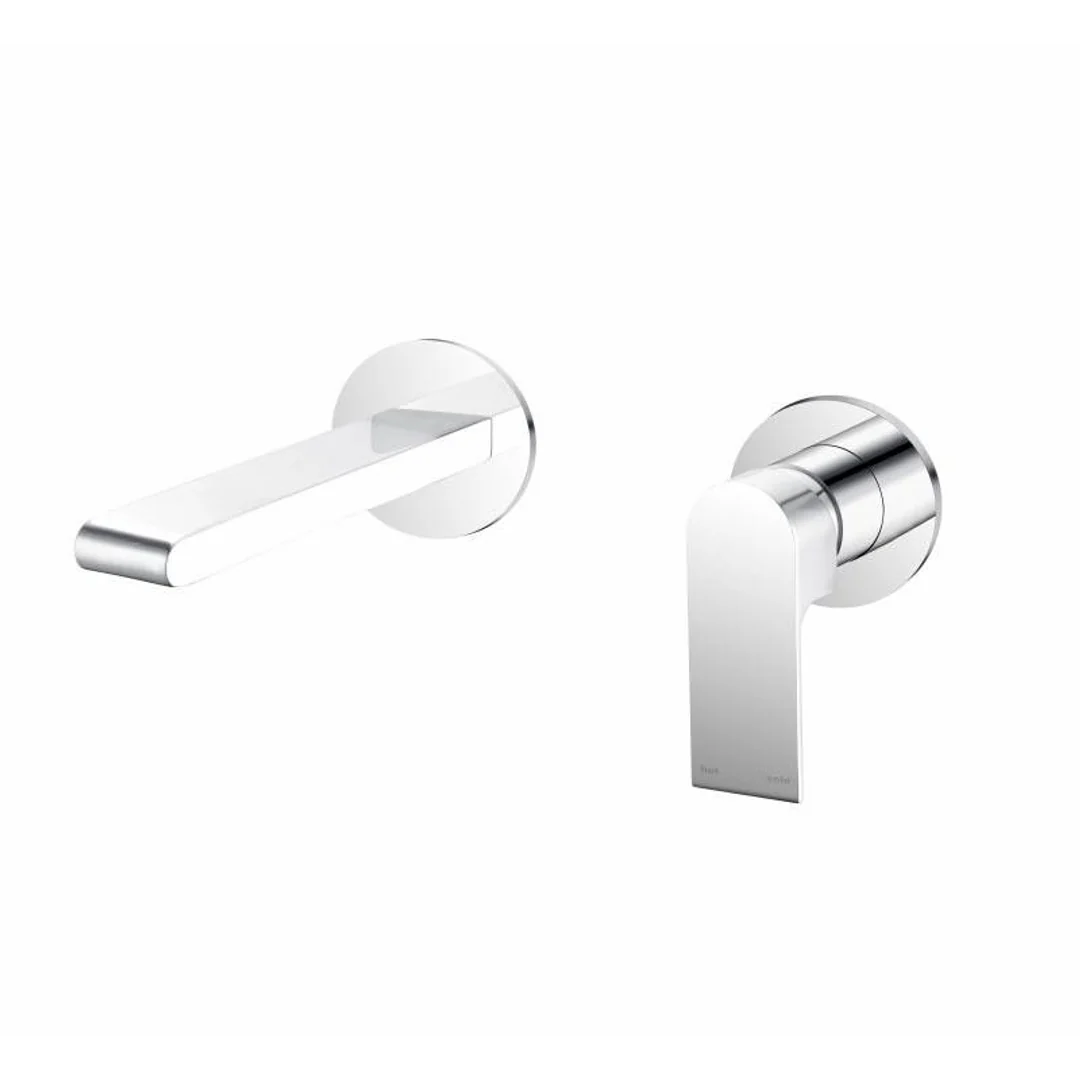 Nero Bianca Wall Basin Mixer With Separate Back Plate Chrome