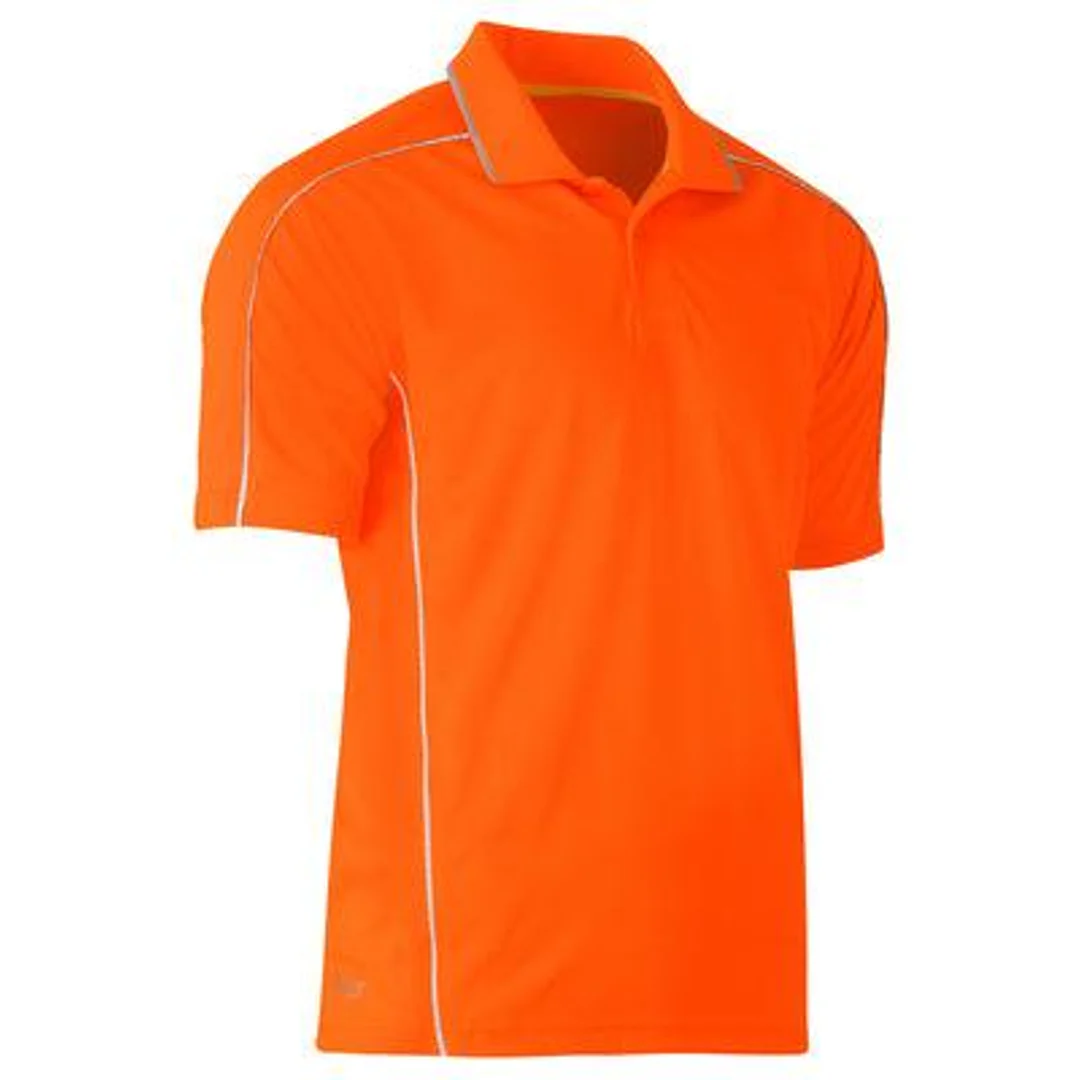 Bisley Cool Mesh Polo Reflective Piping Orange - Image 8