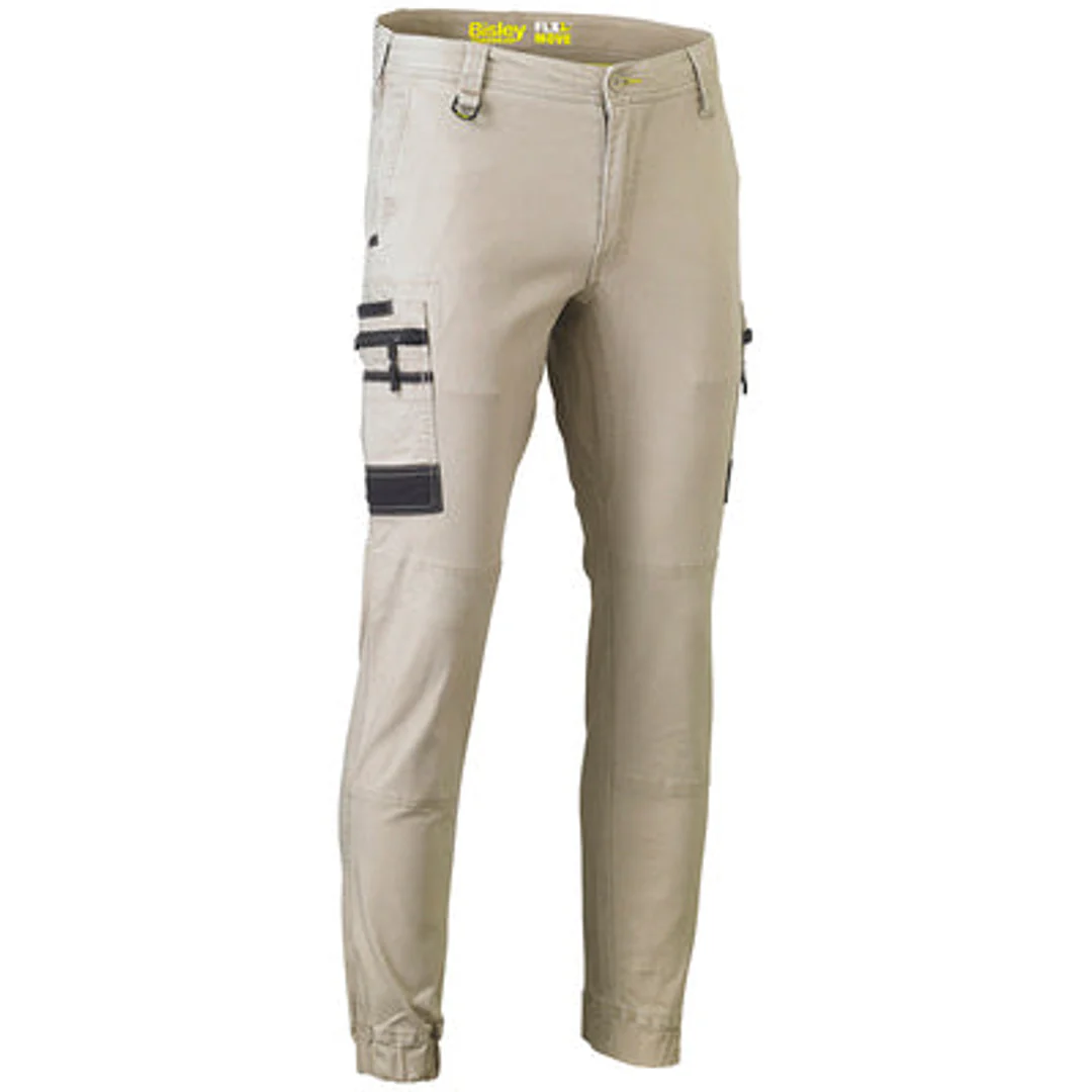 Bisley Flex & Move Stretch Cargo Cuff Pant Stone - Image 5