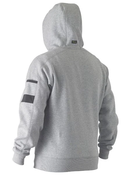 Bisley Work Fleece Hoodie Grey Marle - Image 5