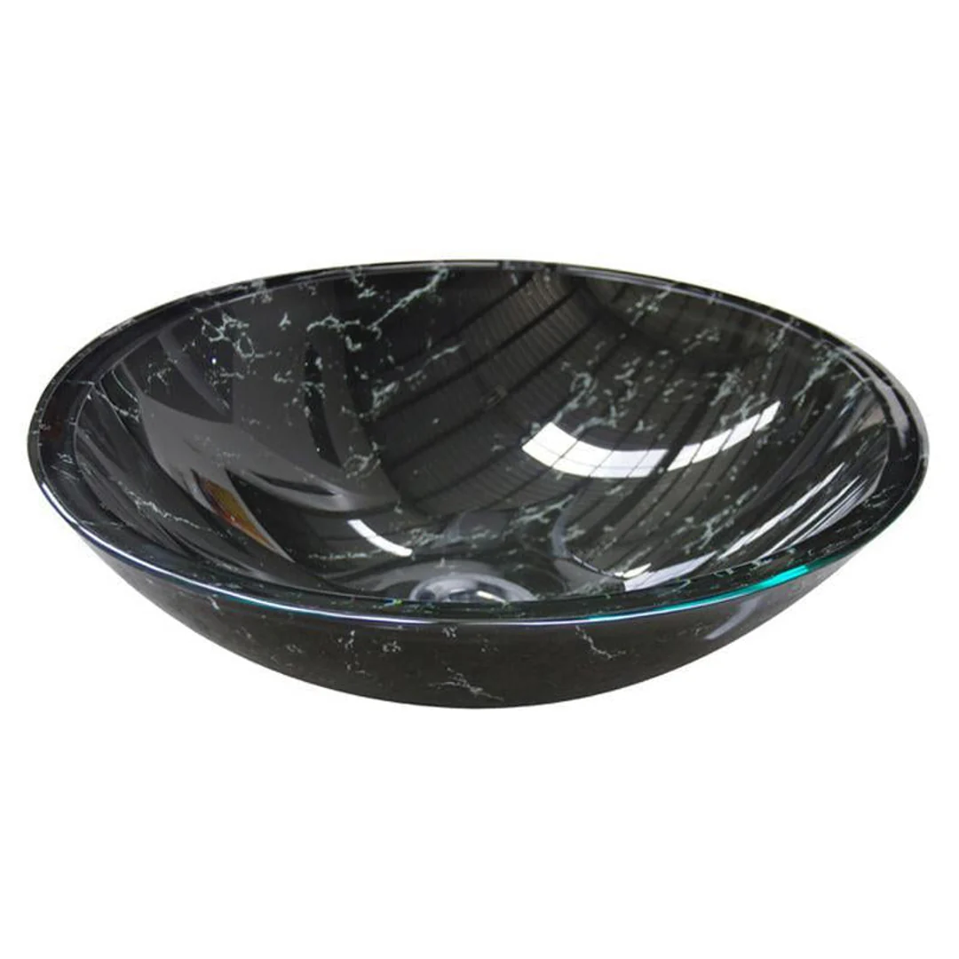 Black Marble Oval Glass Basin - Image 2