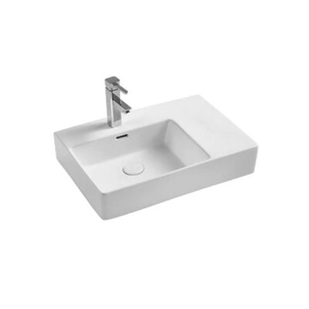 Bnk Naga Apb-04600L-Wh Above Counter Wall Hung Basin 600 X 420 X 120mm Gloss White