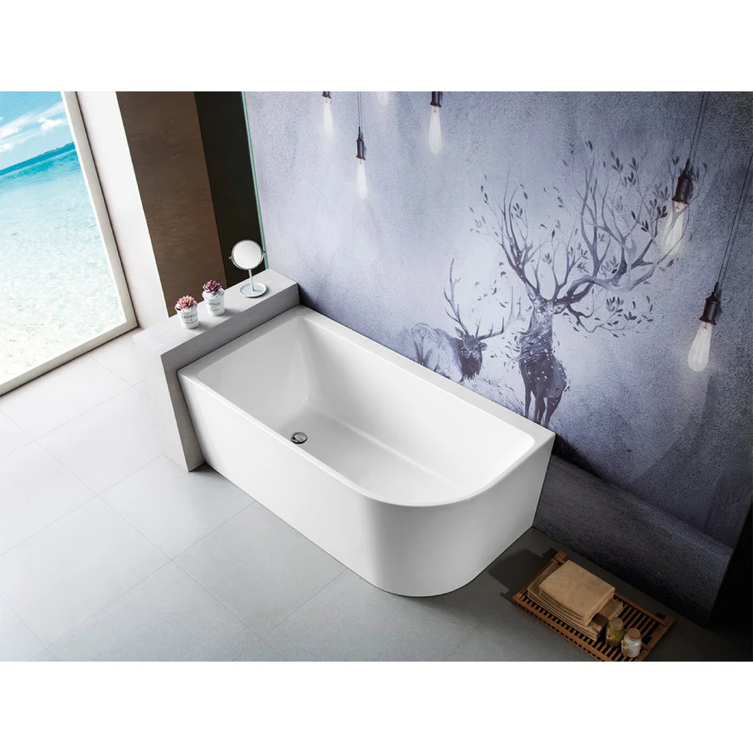 BNK Naga Left Hand Corner Bath Matt White 1500mm - Image 4