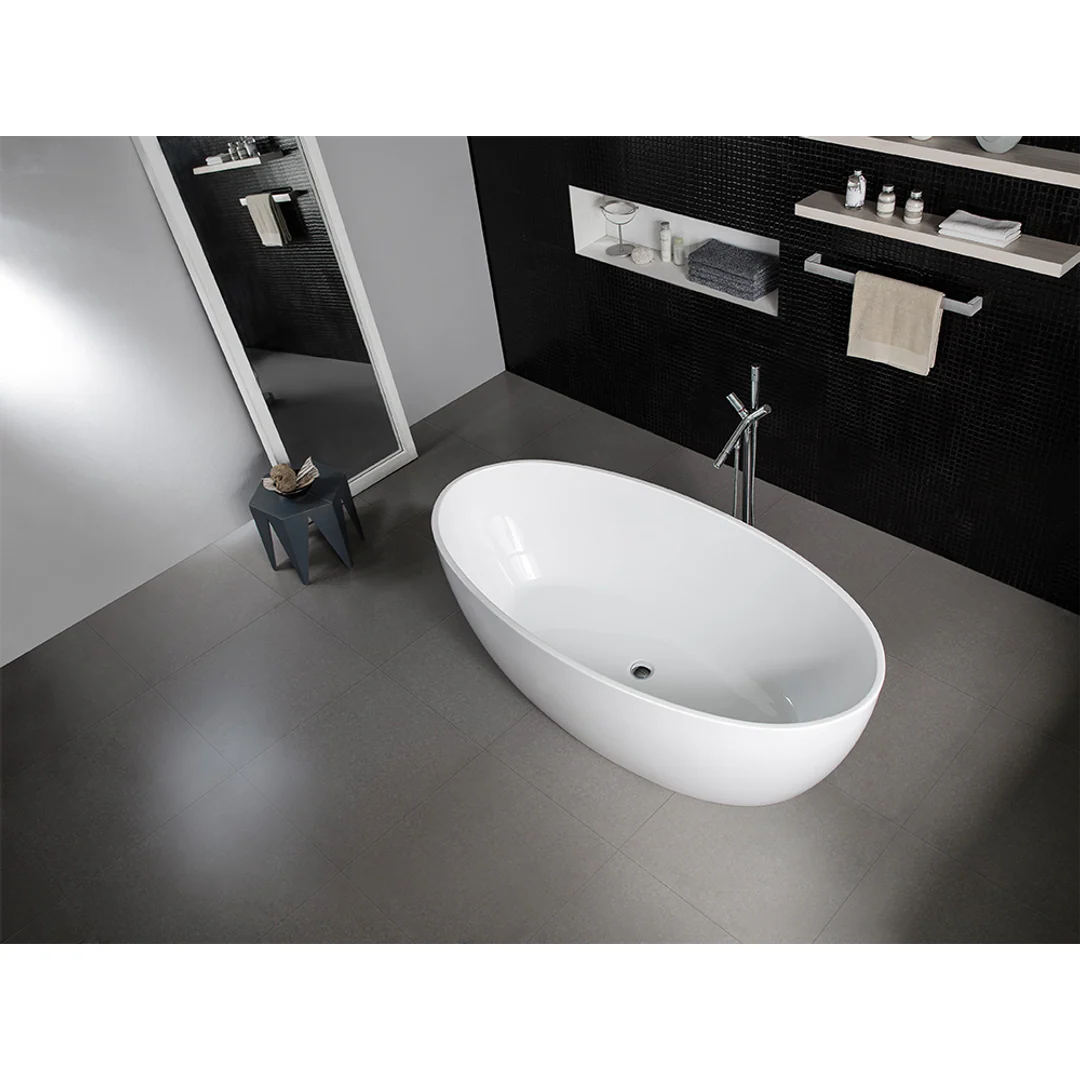Bnk Naga Oval Freestanding Bath Gloss White 1700mm - Image 4