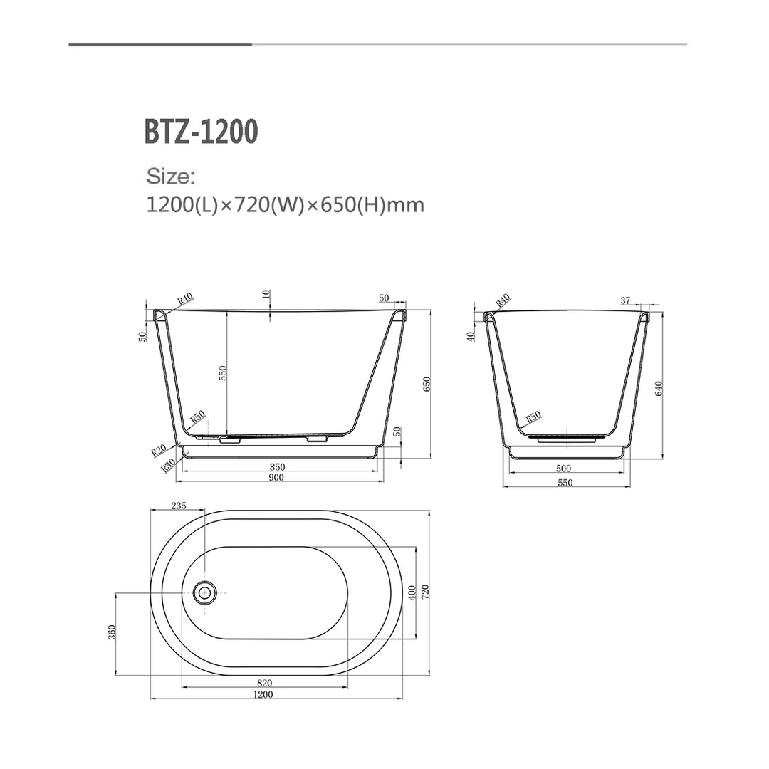 Bnk Naga Oval Freestanding Bath Gloss White 1500mm - Image 4