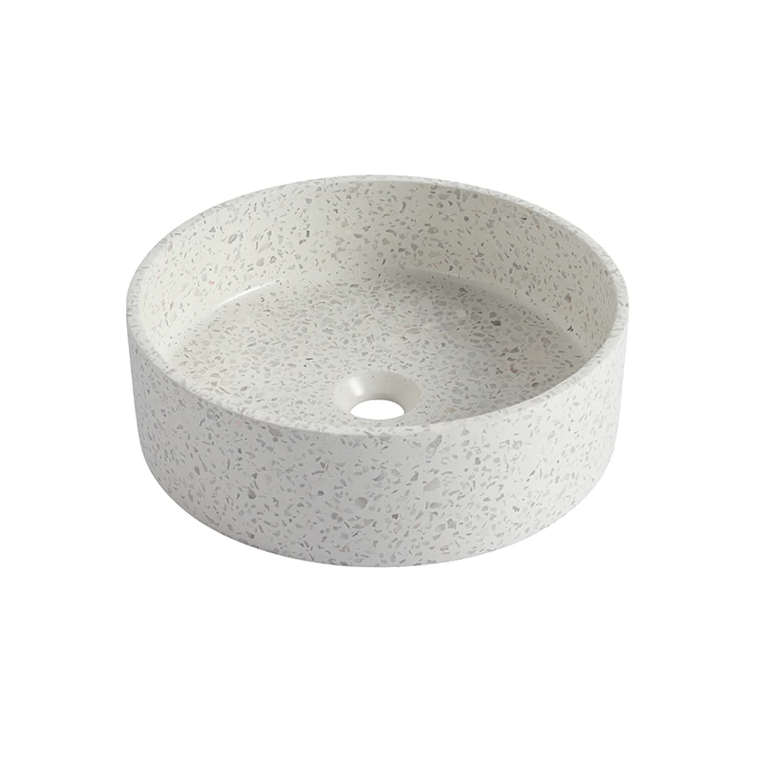 BNK Perugia Concrete Basin 390 X 390 X 120mm - Light Terrazzo
