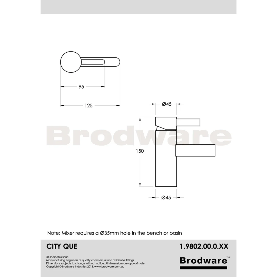 Brodware City Que Basin Mixer Chrome 1.9802.00.0.01 - Image 4