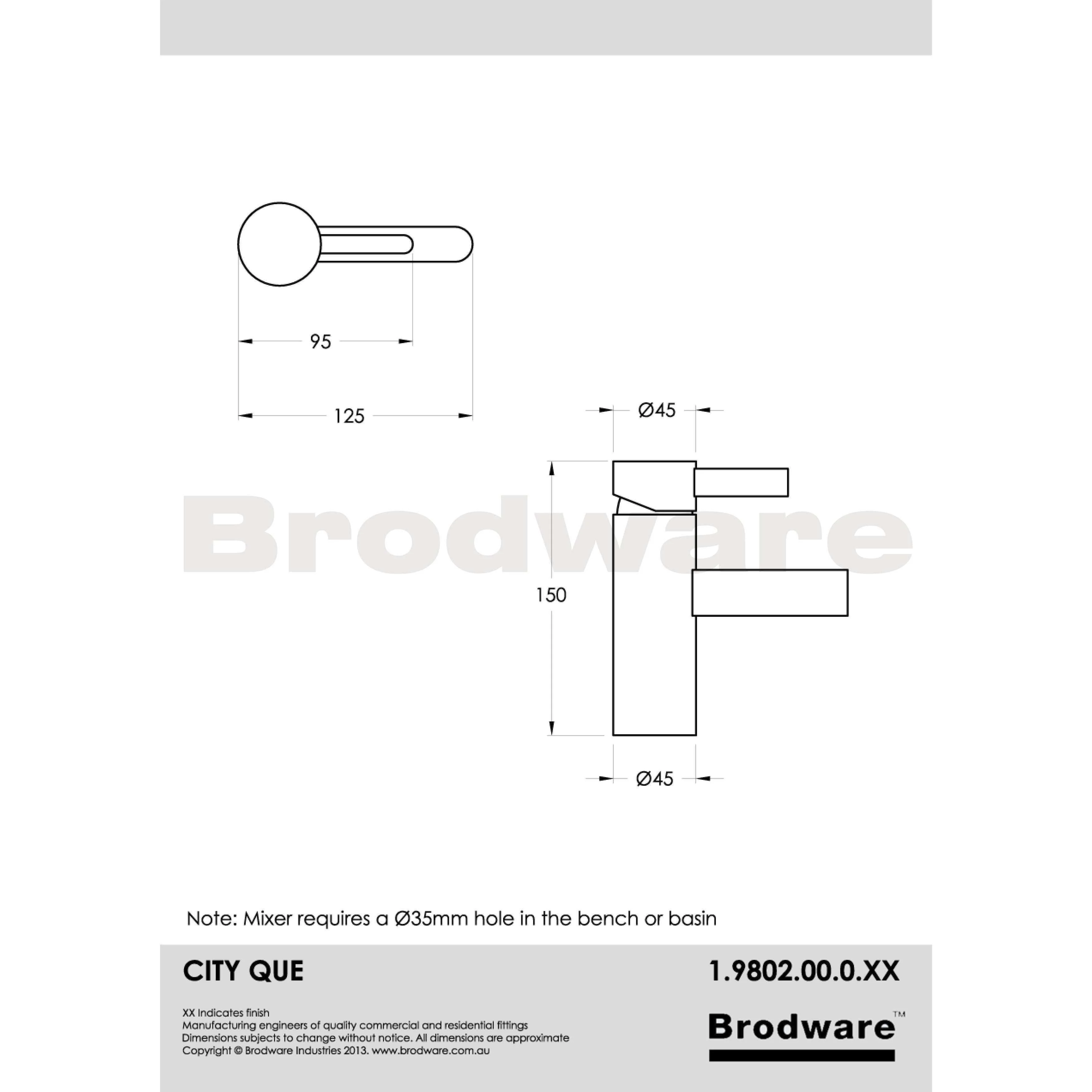 Brodware City Que Basin Mixer Chrome 1.9802.00.0.01 - Image 5