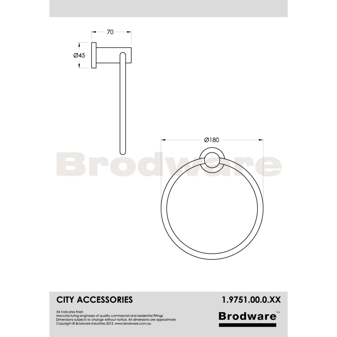 Brodware City Towel Ring Chrome  1.9751.00.0.01 - Image 4