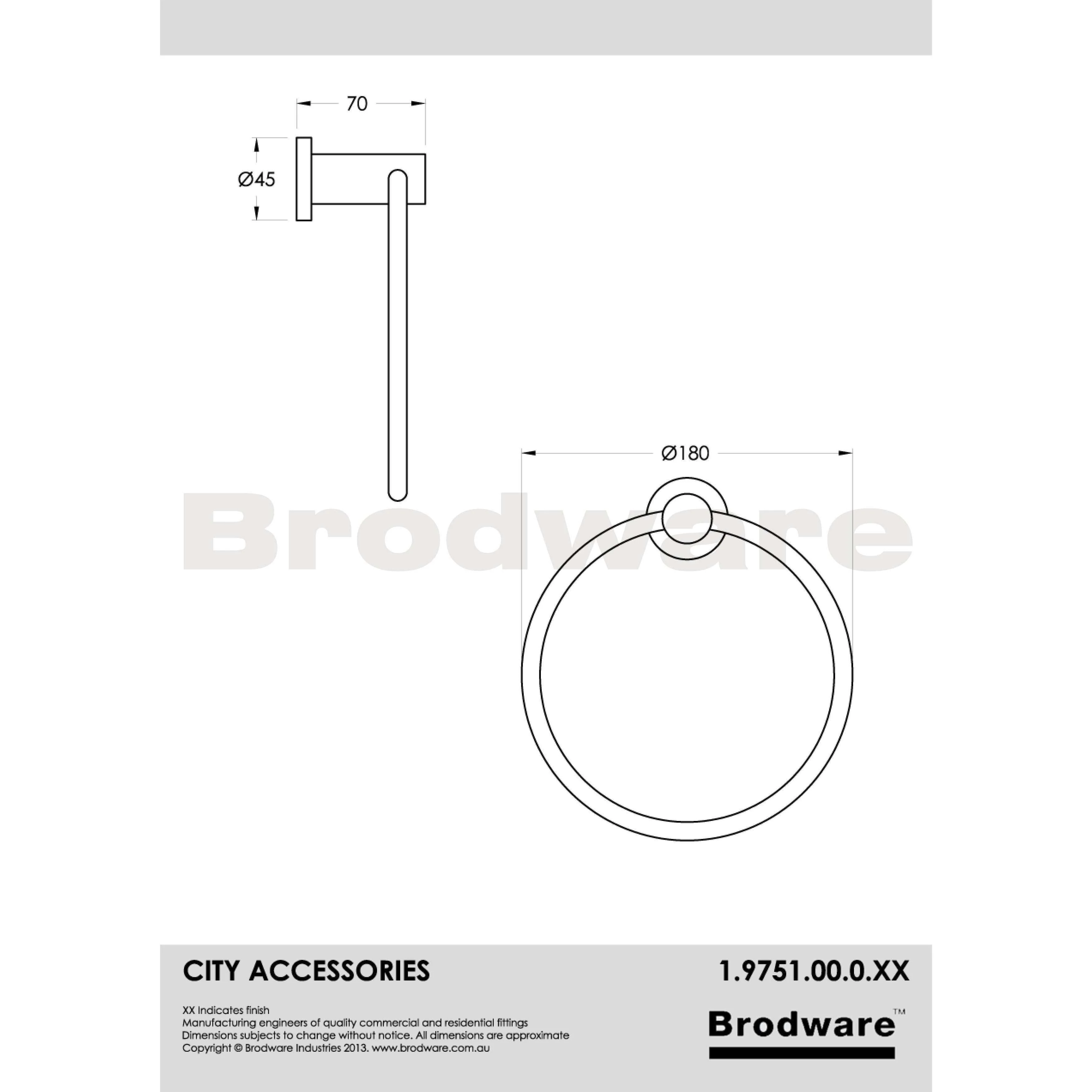 Brodware City Towel Ring Chrome  1.9751.00.0.01 - Image 5